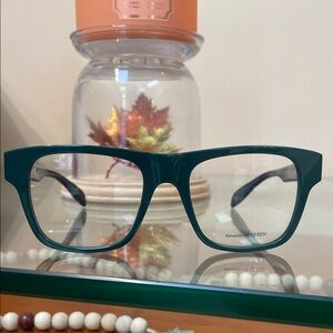 Alexander McQueen Dark Green Eyeglasses